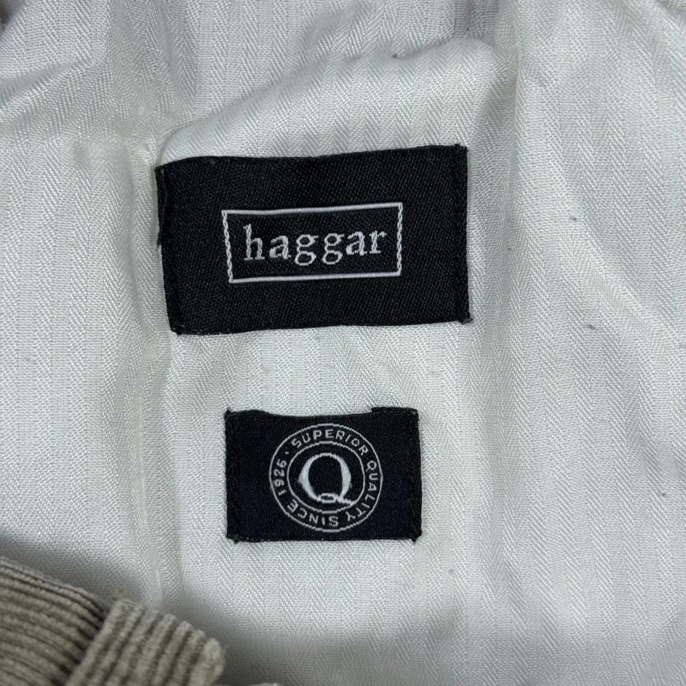 Haggar Men's Tan Brown Corduroy Pants Straight Leg Cotton 34x30‎ Casual Trousers